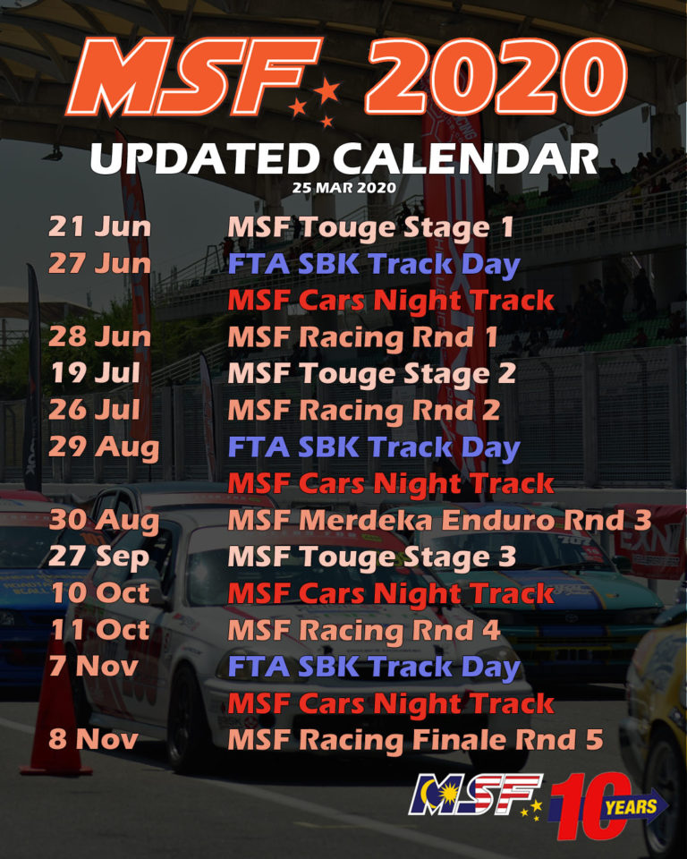 MSF 2020 Calendar – MSF Racing Series